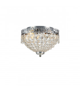 Plafonnier Design Joline Métal Chrome 2 ampoules 19cm