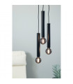 Sencillo Black Metal pendant light 3 bulbs 35.5cm