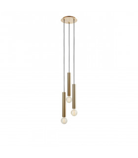 Sencillo Ciondolo in ottone metallico 3 lampadine 35,5 cm