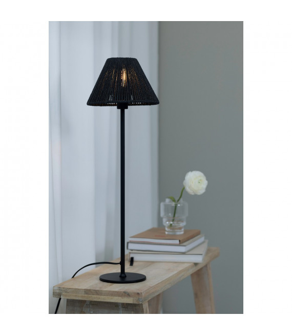 Lampe de table Corda Métal Noir 1 ampoule 61,5cm