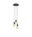 Suspension Bronx Métal Noir 3 ampoules 10cm