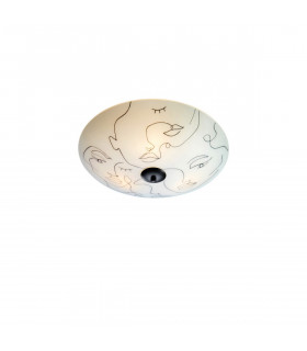 Deckenleuchte Messy White Kunststoff 3 Glühbirnen 15cm
