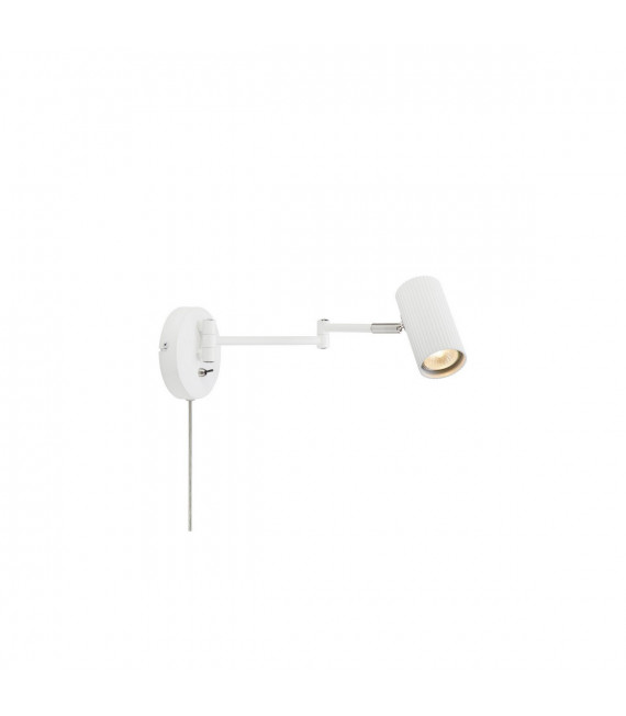 Lampada da parete con luce da lettura Costilla Metallo bianco 1 lampadina 41cm
