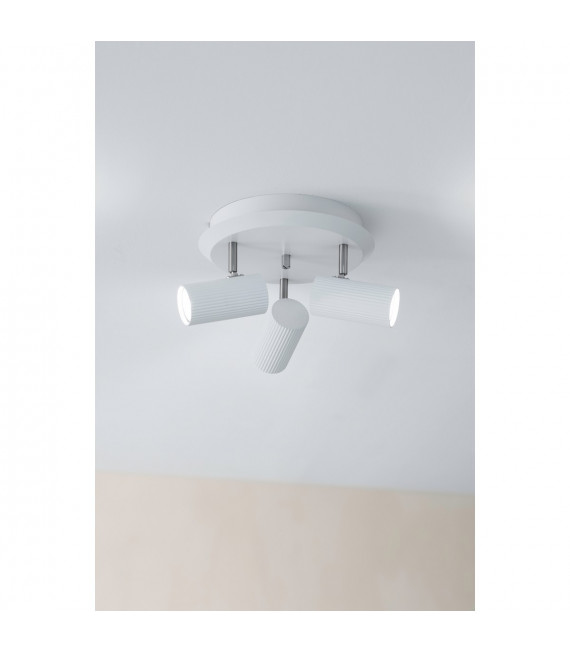 Spot Costilla ceiling light White metal 3 bulbs 18cm