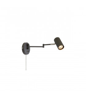Aplique con luz lectura Costilla Metal Gris 1 bombilla 41cm