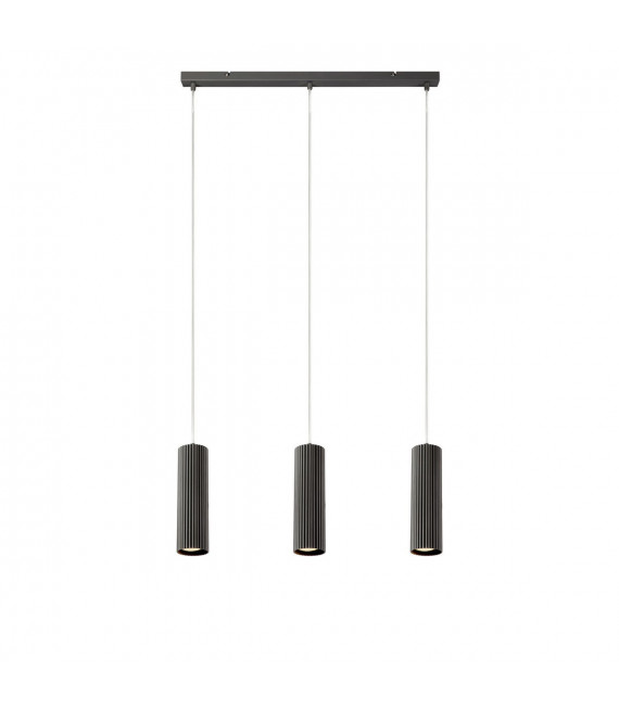Costilla Grey Metal Pendelleuchte 3 Glühbirnen 1760cm
