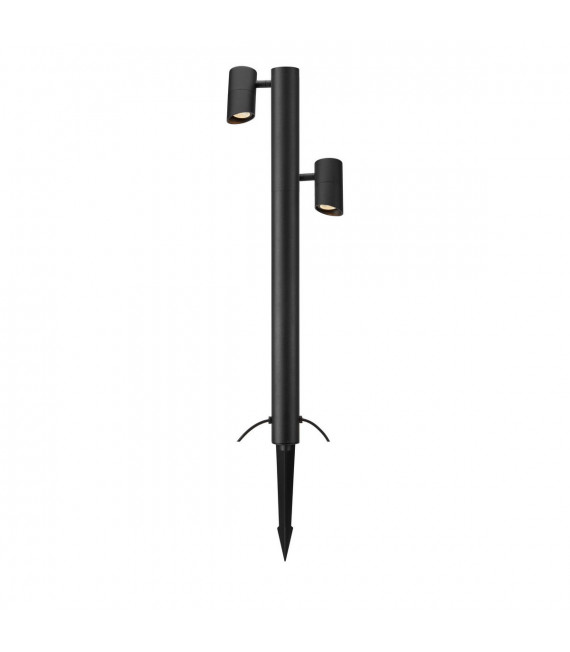 Palo da giardino Alluminio nero 2 lampadine 80cm