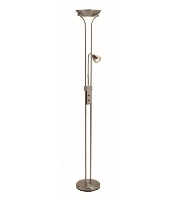 Floor lamp with reading light Detroit Metal Steel 2 bulbs 180cm