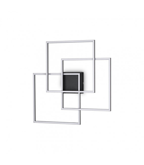 Applique LED da incasso Cornice Metallo, plastica Nero 1 lampadina 9cm