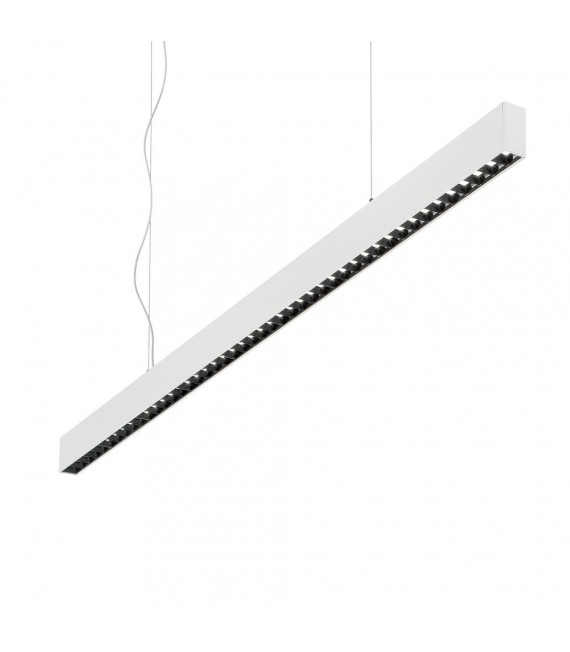 Lampada a sospensione da ufficio a 1 luce Metallo, alluminio bianco