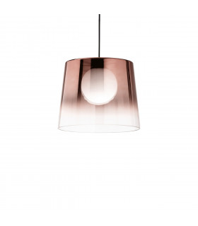 Fade pendant light 1 bulb Glass, metal Black