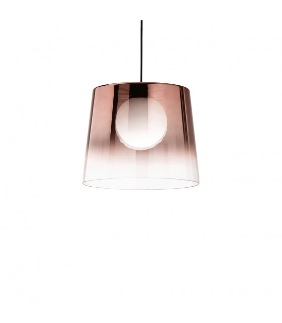 Lampada a sospensione Fade 1 lampadina Vetro, metallo Nero