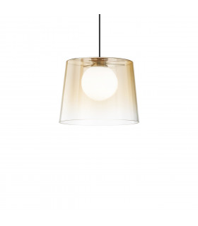 Fade pendant lamp 1 bulb Glass, metal Brass