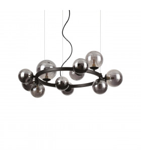 Lámpara colgante Perlage 11 luces Vidrio, metal Negro