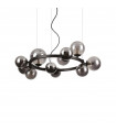 Suspension Perlage 11 ampoules Verre,métal Noir
