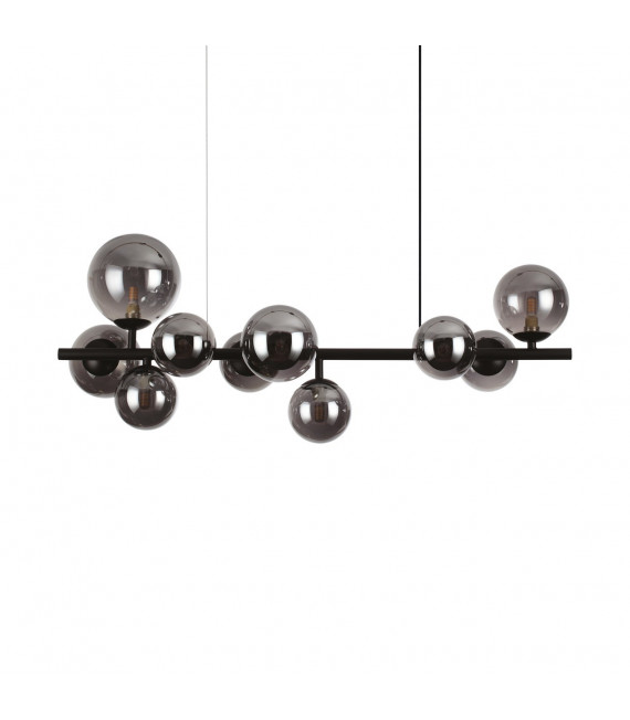 Suspension Perlage 10 ampoules Verre,métal Noir