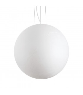 Carta lámpara colgante 1 bombilla Cristal, metal blanco