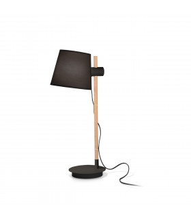 Tischleuchte Axel Wood, Stoff Schwarz 1 Glühbirne 66cm