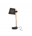 Lampe de table Axel Bois,tissu Noir 1 ampoule 66cm