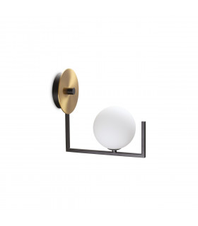 Pájaros aplique Cristal, metal negro, latón 1 bombilla 25,5cm