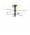 Ceiling light Cosmopolitan Glass, black metal 10 bulbs 53.5cm