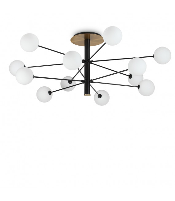 Plafonnier Cosmopolitan Verre,métal Noir 12 ampoules 53,5cm