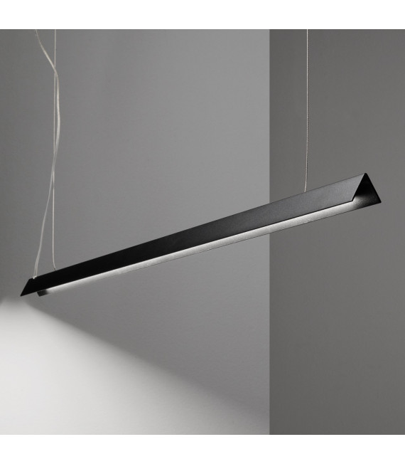Lampada a sospensione LED integrata V-Line 1 lampadina Black Metal