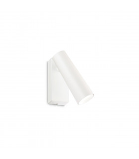 Wandleuchte mit Leselampe Pipe Metal, weißaluminium 1 Glühbirne 10,5cm