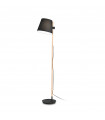 Floor lamp Axel Wood, black fabric 1 bulb 168cm