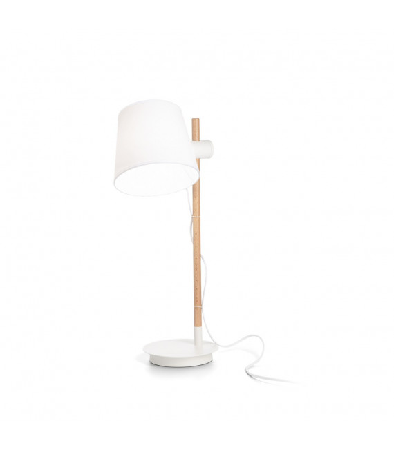 Table lamp Axel Wood, white fabric 1 bulb 66cm