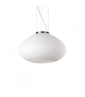 Lampada a sospensione Plisse 1 lampadina Vetro, metallo Cromo