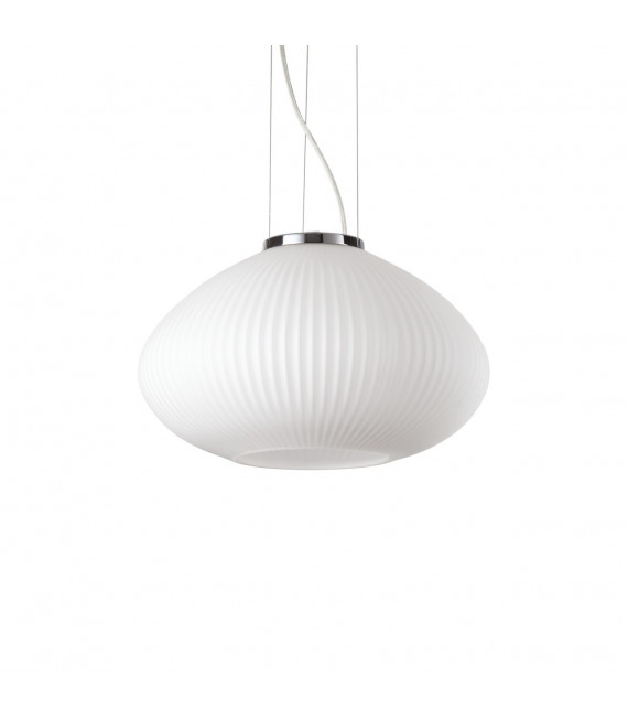 Lampada a sospensione Plisse 1 lampadina Vetro, metallo Cromo