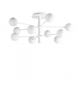 Cosmopolitan ceiling light Glass, white metal 10 bulbs 53.5cm