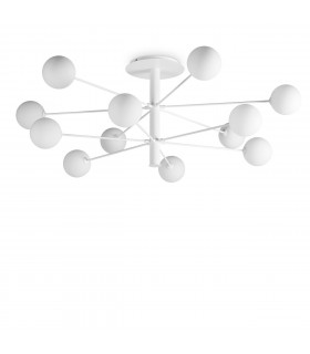 Plafón Cosmopolitan Cristal, metal blanco 12 bombillas 53,5cm