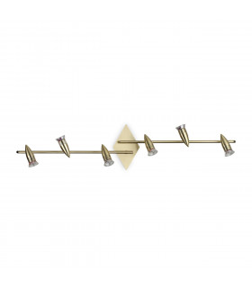 Barra faretto Alfa Metal Brass 6 lampadine 16cm