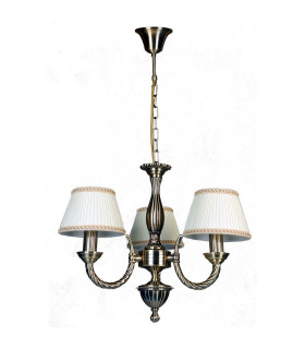Suspension abats jours Frati Métal Doré 3 ampoules 36cm