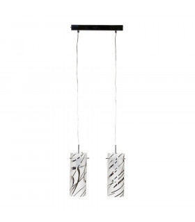 Hello Metal Chrom Pendelleuchte 2 Glühbirnen 25cm
