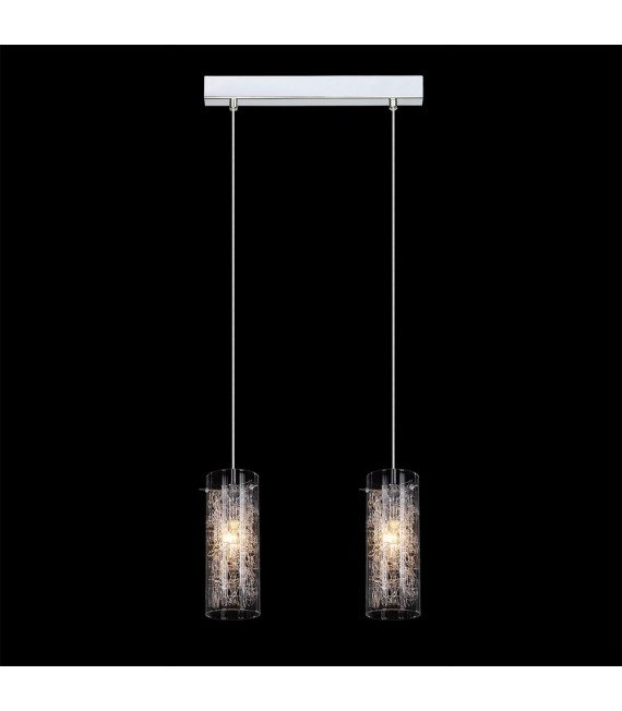 Ibiza Metal Chrome pendant lamp 2 bulbs 26cm