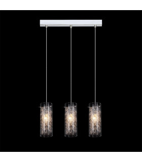 Suspension Ibiza Métal Chrome 3 ampoules 26cm
