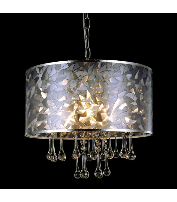 Lampada a sospensione Cleo Metal Chrome 3 lampadine 34cm