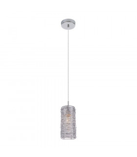 Linton Colgante de Metal Plateado 1 bombilla 24cm