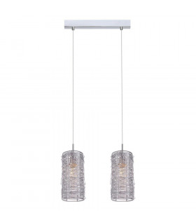 Linton Silver Metal pendant lamp 2 bulbs 24cm