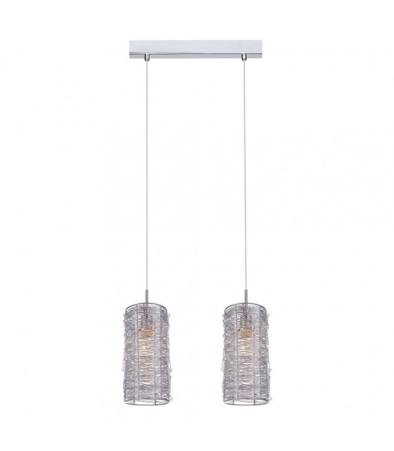 Suspension Linton Métal Argent 2 ampoules 24cm