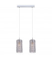 Linton Silver Metal pendant lamp 2 bulbs 24cm