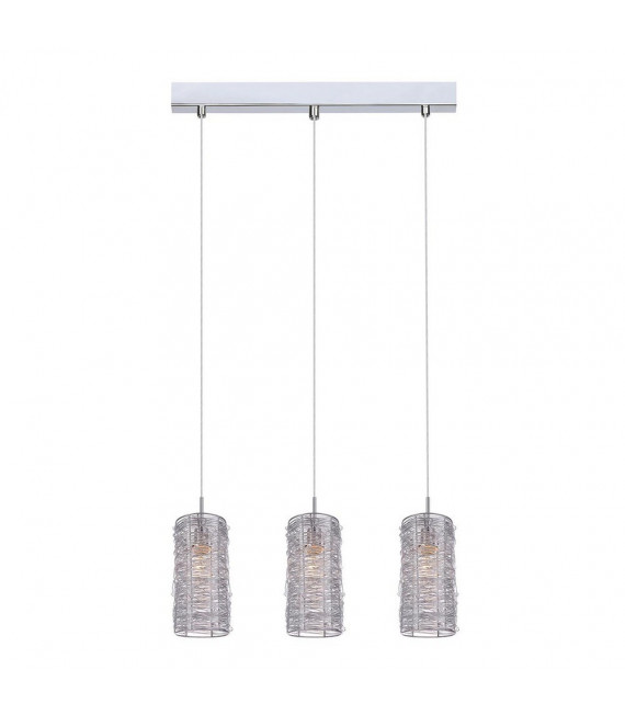 Lampada a sospensione Linton Silver Metal 3 lampadine 24cm