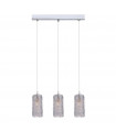 Linton Silver Metal pendant light 3 bulbs 24cm