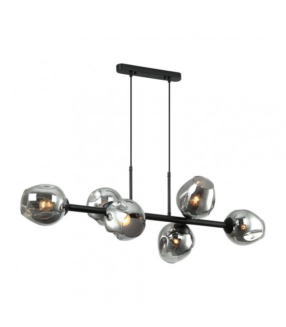 Borgo Black Steel Colgante 6 bombillas 97cm