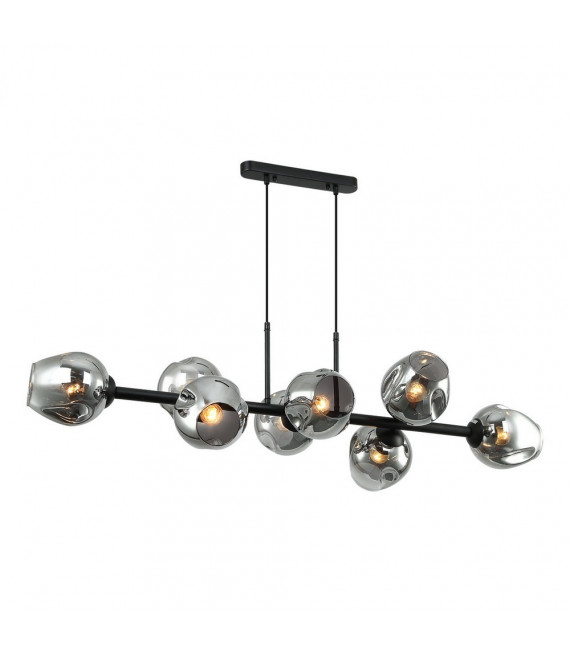 Borgo Black Steel Pendant 8 bulbs 112cm