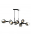 Suspension Borgo Acier Noir 8 ampoules 112cm
