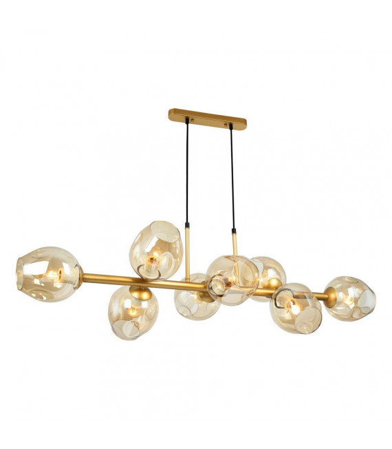Ciondolo Borgo Golden Steel 8 lampadine 112cm